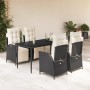 Set de muebles jardín 5 pzas con cojines ratán sintético negro de , Conjuntos de jardín - Ref: Foro24-3213381, Precio: 658,99...