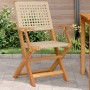 Garden chairs 2 units solid acacia wood PE beige rattan by , Garden chairs - Ref: Foro24-367665, Price: 138,75 €, Discount: %