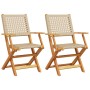 Garden chairs 2 units solid acacia wood PE beige rattan by , Garden chairs - Ref: Foro24-367665, Price: 138,75 €, Discount: %