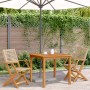 Gartenstühle 2 Stück Massivholz Akazie Rattan PE Beige von , Gartenstühle - Ref: Foro24-367665, Preis: 138,75 €, Rabatt: %