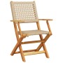 Garden chairs 2 units solid acacia wood PE beige rattan by , Garden chairs - Ref: Foro24-367665, Price: 138,75 €, Discount: %