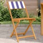 Bistro chairs 2 units solid acacia wood and blue white fabric by , Garden chairs - Ref: Foro24-367686, Price: 88,15 €, Discou...