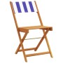 Bistro chairs 2 units solid acacia wood and blue white fabric by , Garden chairs - Ref: Foro24-367686, Price: 88,99 €, Discou...