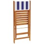 Bistro chairs 2 units solid acacia wood and blue white fabric by , Garden chairs - Ref: Foro24-367686, Price: 88,99 €, Discou...