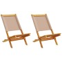 Garden chairs 2 units solid acacia wood and taupe gray fabric by , Garden chairs - Ref: Foro24-367692, Price: 106,19 €, Disco...