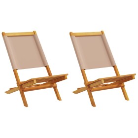 Garden chairs 2 units solid acacia wood and taupe gray fabric by , Garden chairs - Ref: Foro24-367692, Price: 106,19 €, Disco...