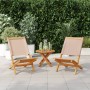 Garden chairs 2 units solid acacia wood and taupe gray fabric by , Garden chairs - Ref: Foro24-367692, Price: 106,19 €, Disco...