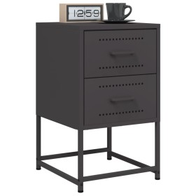 Bedside tables 2 units black steel 36x39x60.5 cm by , Nightstands - Ref: Foro24-846459, Price: 116,99 €, Discount: %