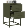 Bedside tables 2 units olive green steel 36x39x60.5 cm by , Nightstands - Ref: Foro24-846467, Price: 123,17 €, Discount: %