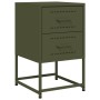 Bedside tables 2 units olive green steel 36x39x60.5 cm by , Nightstands - Ref: Foro24-846467, Price: 123,17 €, Discount: %