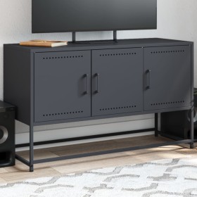 TV stand in anthracite gray steel, 100.5x39x60.5 cm by , TV Furniture - Ref: Foro24-846478, Price: 99,99 €, Discount: %