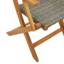 Folding garden chairs 6 pcs solid wood and gray PE rattan by , Garden chairs - Ref: Foro24-3214559, Price: 270,17 €, Discount: %