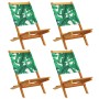 Reclining garden chairs, set of 4, made of solid wood and green fabric. by , Garden chairs - Ref: Foro24-3214649, Price: 205,...