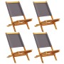 Folding garden chairs 4 pcs solid wood and anthracite fabric by , Garden chairs - Ref: Foro24-3214640, Price: 207,99 €, Disco...