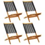 Reclining garden chairs 4 pcs solid acacia wood black by , Garden chairs - Ref: Foro24-3214628, Price: 211,79 €, Discount: %