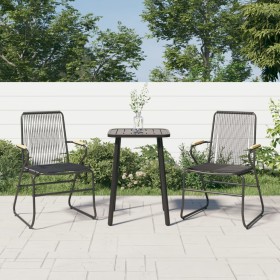 Gartenstühle 2 Einheiten Rattan PVC schwarz 58x59x85,5 cm von vidaXL, Gartenstühle - Ref: Foro24-312173, Preis: 89,99 €, Raba...