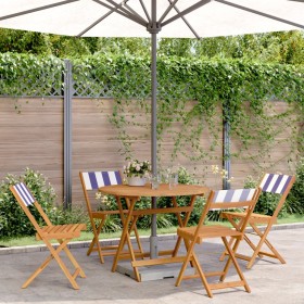 5-piece garden dining set, solid wood with blue and white fabric. by , Garden sets - Ref: Foro24-3281777, Price: 257,99 €, Di...