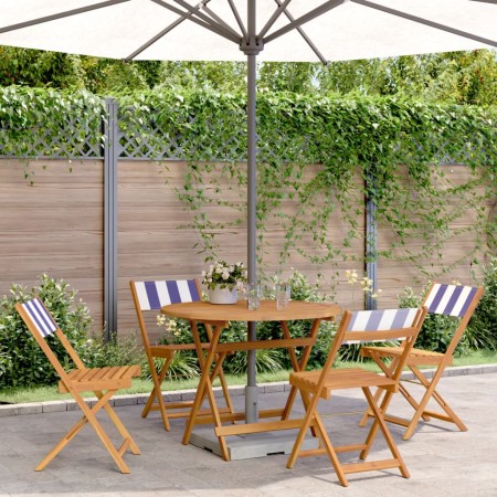 5-piece garden dining set, solid wood with blue and white fabric. by , Garden sets - Ref: Foro24-3281777, Price: 259,39 €, Di...