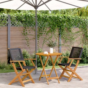 3-piece PE rattan and solid black wood bistro set by , Garden sets - Ref: Foro24-3281850, Price: 181,99 €, Discount: %