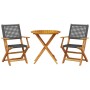 3-piece PE rattan and solid black wood bistro set by , Garden sets - Ref: Foro24-3281850, Price: 182,67 €, Discount: %