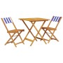 3-teiliges Bistro-Set aus Stoff und massivem Holz in Blau und Weiß. von , Gartensets - Ref: Foro24-3281873, Preis: 159,99 €, ...