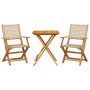 3-teiliges Bistro-Set aus PE-Rattan und massivem Holz in Beige von , Gartensets - Ref: Foro24-3281804, Preis: 194,28 €, Rabat...