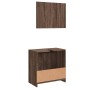 Set de muebles baño 2 pzas madera contrachapada marrón roble de , Muebles de baño - Ref: Foro24-835699, Precio: 76,01 €, Desc...