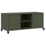 TV stand made of cold-rolled steel in olive green, measuring 100.5x39x43.5 cm. by , TV Furniture - Ref: Foro24-846666, Price:...