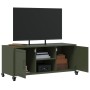 TV stand made of cold-rolled steel in olive green, measuring 100.5x39x43.5 cm. by , TV Furniture - Ref: Foro24-846666, Price:...