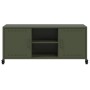 TV stand made of cold-rolled steel in olive green, measuring 100.5x39x43.5 cm. by , TV Furniture - Ref: Foro24-846666, Price:...