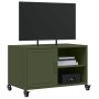 Mueble para TV acero laminado en frío verde oliva 68x39x43,5 cm de , Muebles TV - Ref: Foro24-846672, Precio: 72,98 €, Descue...