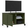 TV stand made of cold-rolled steel in olive green, measuring 68x39x43.5 cm. by , TV Furniture - Ref: Foro24-846672, Price: 72...