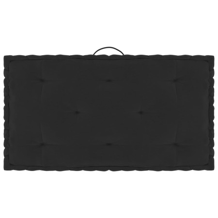 Black cotton floor pallet cushion 73x40x7 cm by vidaXL, Cushions for chairs and sofas - Ref: Foro24-324682, Price: 33,57 €, D...