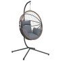 Silla colgante huevo con soporte ratán y acero gris claro de , Balancines de jardín - Ref: Foro24-4007406, Precio: 220,41 €, ...