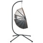 Silla colgante huevo con soporte ratán y acero gris claro de , Balancines de jardín - Ref: Foro24-4007406, Precio: 220,41 €, ...