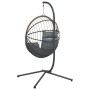 Silla colgante huevo con soporte ratán y acero gris claro de , Balancines de jardín - Ref: Foro24-4007406, Precio: 220,41 €, ...