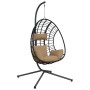 Hanging egg chair with taupe fabric and steel support by , Garden rockers - Ref: Foro24-4007410, Price: 255,25 €, Discount: %