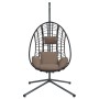 Hanging egg chair with taupe fabric and steel support by , Garden rockers - Ref: Foro24-4007410, Price: 255,25 €, Discount: %