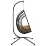 Hanging egg chair with taupe fabric and steel support by , Garden rockers - Ref: Foro24-4007410, Price: 255,25 €, Discount: %