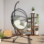 Hängender Eierstuhl mit Rattan- und Stahlgestell in Beige. von , Gartenwippen - Ref: Foro24-4007404, Preis: 232,47 €, Rabatt: %