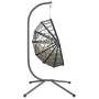 Hanging egg chair with beige rattan and steel support by , Garden rockers - Ref: Foro24-4007404, Price: 232,47 €, Discount: %