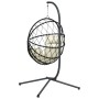 Hanging egg chair with beige rattan and steel support by , Garden rockers - Ref: Foro24-4007404, Price: 232,47 €, Discount: %