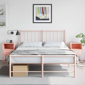 Bedside tables 2 units pink steel 36x39x60.5 cm by , Nightstands - Ref: Foro24-846557, Price: 106,99 €, Discount: %