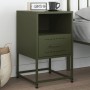 Bedside table in olive green steel, 36x39x60.5 cm by , Nightstands - Ref: Foro24-846562, Price: 59,65 €, Discount: %