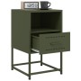 Bedside table in olive green steel, 36x39x60.5 cm by , Nightstands - Ref: Foro24-846562, Price: 59,99 €, Discount: %