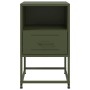 Bedside table in olive green steel, 36x39x60.5 cm by , Nightstands - Ref: Foro24-846562, Price: 59,99 €, Discount: %