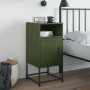 Bedside table in olive green steel, 36x39x78 cm by , Nightstands - Ref: Foro24-846574, Price: 71,50 €, Discount: %