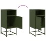 Bedside table in olive green steel, 36x39x78 cm by , Nightstands - Ref: Foro24-846574, Price: 71,50 €, Discount: %