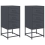 Bedside tables 2 units anthracite gray steel 36x39x78 cm by , Nightstands - Ref: Foro24-846583, Price: 158,07 €, Discount: %