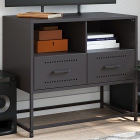 Black steel TV stand 68x39x60.5 cm by , TV Furniture - Ref: Foro24-846548, Price: 85,34 €, Discount: %